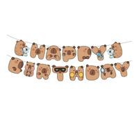 NHQZ Festone Striscione Scritta Buon Compleanno Happy Birthday Decorazioni,Capybara,Banner Ghirlanda Happy Birthday,accessori per feste di Capybara,Addobbi Casa Festa Compleanno