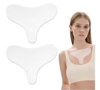 NHQZ Imbottitura per Petto Patch in Silicone Riutilizzabili a Forma T Leviga la Tua Pelle Previene l'Invecchiamento della Pelle per Donne e Ragazze, 2 pezzo