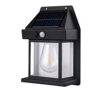 NHQZ Luce solare da giardino per esterni, a parete, luce a sensore umano, impermeabile, tre modalità regolabili, luce automatica accesa quando fa buio, per portico, ponte e patio