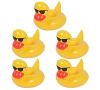 NHQZ Portabibite Gonfiabile,Anatra,Portabevande per Piscina,Porta Bicchieri d'acqua per Piscine,PVC Portabottiglie Gonfiabile Galleggiante Festa in Piscina Estiva porta bevande da piscina,5pcs