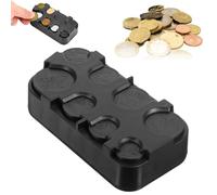 NHQZ Scatola Portamonete 8 Scomparti, Conta monete euro, Dispenser monete, Portamonete auto, Box Organizer Porta Monete a Molla, Monete da 1 Centesimo a 2 Euro (Nero)