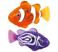 NHQZ Set di 2 pesci, robot da nuoto in diverse direzioni, a batteria, giocattolo per piscina, giocattolo acquatico, fisher (arancione e viola, A)