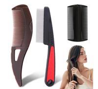 NHQZ Set di 3 pettini antiforfora, pettine a denti fini in acciaio inossidabile, pettine per psoriasi del cuoio capelluto, pettine per disintossicazione del cuoio capelluto, pettine per pidocchi