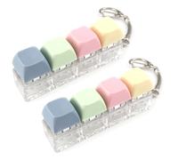NHQZ Tastiera Fidget Portachiavi di 4 colori,Tastiera Fidget Clicker,Pulsante di decompressione,Regalo per adulti per alleviare lo stress passare il tempo.