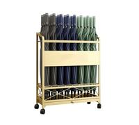 NHralpajj Portaombrelli in Ferro con Ruote e Porta Bastone | Dimensioni multiple multicolori for il negozio dell'ingresso, dell'ufficio, della casa, dell'hotel(Gold,60x23.5x70cm)