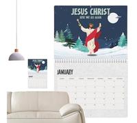 Nhujevkom Calendario Gesù 2025 - Calendario Mensile 2025,Agenda Ispirazionale Religiosa Cristiana Per Natale Cattolico Da Parete Scrivania Scuola Ufficio Casa Famiglia Insegnanti Studenti | 28 x 22 cm