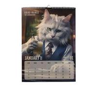 Nhujevkom Calendario mensile 2026 | Funny Cat 2026 Calendario da parete mensile - Pianificatore pianificatore progresso tracker per obiettivi, appuntamenti, lista di cose da fare, pianificazione