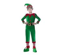 Nhujevkom Costumi di Natale per Bambini | Vestito Elfo Di Babbo Natale | Trucco Gioco Di Ruolo Completo Per Feste Eventi Tematici
