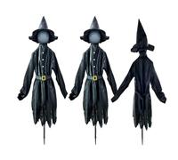 Nhujevkom Decorazioni Per Il Giardino Di Halloween | Pali Streghe con Luci Led | Horror 150 cm con Volto Luminoso a Led per Sentiero Giardino Autunnale Cimitero