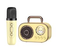 Nhujevkom Set karaoke per bambini, microfono e altoparlante - Altoparlante wireless portatile con microfono,Forniture audio con connessione a doppio microfono a lunga durata della batteria per gli