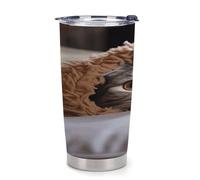 NHYDSPQ Bicchiere da caffè in plastica, gatto sotto la coperta stampa tazze per auto, tazza riutilizzabile per auto, tazze d'acqua con coperchio, tazza da caffè da viaggio a prova di fuoriuscite
