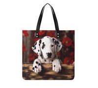 NHYDSPQ Borsa a mano in pelle, con stampa di cucciolo dalmata, borsa a tracolla con grande capacità, borsa tote per lavoro, shopping, viaggi, fine settimana, stile