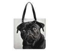 NHYDSPQ Borsa a tracolla in pelle, con stampa di un carlino, grande capacità, borsa tote per lavoro, shopping, viaggi, fine settimana, stile