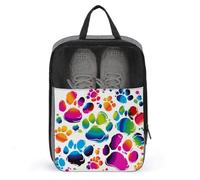 NHYDSPQ Borsa per scarpe da viaggio, borsa per scarpe colorata con stampa di zampa di cane, organizer portatile da utilizzare per viaggi e conservazione quotidiana, stile, taglia unica, moderno