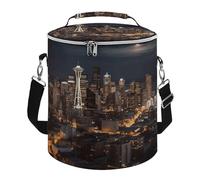 NHYDSPQ Camping Cooler Bag, City Seattle Stampa Portatile Ice Pack Outdoor Cooler Bag Picnic Cooler Bag Pieghevole Cooler Bag, stile