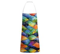 NHYDSPQ Grembiule per adulti, con stampa a squame di pesce arcobaleno, grembiule da cucina, grembiule da lavoro, grembiule da giardino per la pulizia, grembiule regolabile per donne/uomini