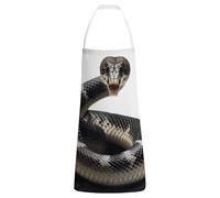 NHYDSPQ Grembiule per adulti, con stampa cobra e serpente, grembiule da cucina, grembiule da lavoro, grembiule da giardino, grembiule per la pulizia, grembiule regolabile per donne/uomini