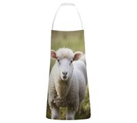 NHYDSPQ Grembiule per adulti, con stampa di agnello e pecora, grembiule da cucina, da lavoro, da giardino, per la pulizia, grembiule regolabile per donne/uomini
