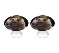 NHYDSPQ Maniglia del cassetto, corona con pomelli decorativi con stampa riccio, pomelli per cassettiere, pomelli per cassetti, pomelli per armadi con viti