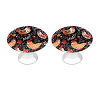 NHYDSPQ Maniglia del cassetto, pomelli decorativi con stampa di polli di gallo, manopole per cassettiere, pomelli per cassetti, pomelli per armadi con viti