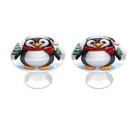 NHYDSPQ Maniglia del cassetto, pomelli decorativi con stampa pinguino natalizio, pomelli per cassettiere, pomelli per cassetti, pomelli per armadi con viti