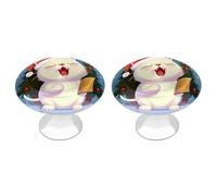 NHYDSPQ Maniglia per cassetto, carino gatto cantare canti natalizi stampa pomelli decorativi, pomelli per comò, pomelli per cassetti, pomelli per armadietti con viti
