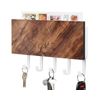 NHYDSPQ Portachiavi a parete,Grana di legno marrone stampa gancio chiave,Appendiabiti a parete,Portachiave appeso a parete organizer per posta