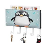 NHYDSPQ Portachiavi a parete,Simpatico pinguino stampa gancio chiave,Appendiabiti a parete,Portachiavi,Organizer per posta a parete Appeso Key Rack