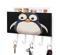 NHYDSPQ Portachiavi a parete,Simpatico pinguino stampa gancio chiave,Appendiabiti a parete,Portachiavi,Organizer per posta a parete Appeso Key Rack