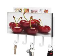 NHYDSPQ Portachiavi montato a parete,Cileno ciliegie stampa gancio chiave,Appendiabiti a parete,Muro Organizer Appeso Key Rack