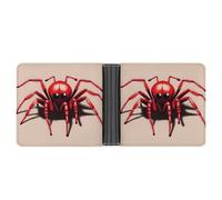 NHYDSPQ Portafogli, carino piccolo ragno rosso stampa portafogli da uomo, portafoglio sottile da uomo, alla moda portafogli bifold con più slot per schede, stile, taglia unica, moderno