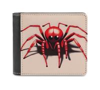 NHYDSPQ Portafogli, carino piccolo ragno rosso stampa portafogli da uomo, portafoglio sottile da uomo, alla moda portafogli bifold con più slot per schede, stile, taglia unica, moderno