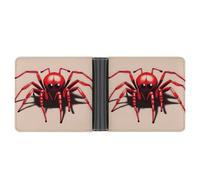 NHYDSPQ Portafogli, carino piccolo ragno rosso stampa portafogli da uomo, portafoglio sottile da uomo, alla moda portafogli bifold con più slot per schede, stile, taglia unica, moderno