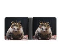 NHYDSPQ Portafogli, corona con stampa riccio portafoglio da uomo, portafoglio sottile da uomo, alla moda portafogli bifold con più slot per schede, stile, taglia unica, moderno