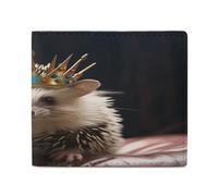 NHYDSPQ Portafogli, corona con stampa riccio portafoglio da uomo, portafoglio sottile da uomo, alla moda portafogli bifold con più slot per schede, stile, taglia unica, moderno