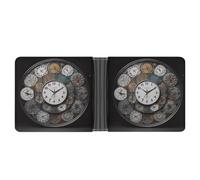 NHYDSPQ Portafogli, portafogli da uomo con stampa artistica con orologio, portafoglio sottile da uomo, alla moda, con scomparti multipli per schede, stile, taglia unica, moderno