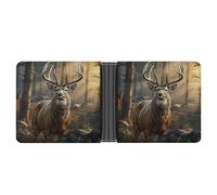 NHYDSPQ Portafogli, portafogli da uomo con stampa della stagione di caccia dei cervi, portafoglio sottile da uomo, alla moda portafogli bifold con più slot per schede, stile, taglia unica, moderno