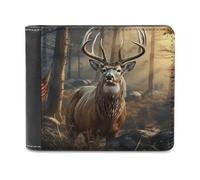 NHYDSPQ Portafogli, portafogli da uomo con stampa della stagione di caccia dei cervi, portafoglio sottile da uomo, alla moda portafogli bifold con più slot per schede, stile, taglia unica, moderno