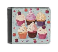 NHYDSPQ Portafogli, portafogli da uomo con stampa di deliziosi cupcakes, portafoglio sottile da uomo, alla moda con più slot per schede, stile, taglia unica, moderno