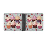 NHYDSPQ Portafogli, portafogli da uomo con stampa di deliziosi cupcakes, portafoglio sottile da uomo, alla moda con più slot per schede, stile, taglia unica, moderno