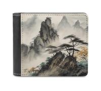 NHYDSPQ Portafogli, portafogli da uomo con stampa di paesaggio cinese, portafoglio sottile da uomo, alla moda portafogli bifold con più slot per schede, stile, taglia unica, moderno