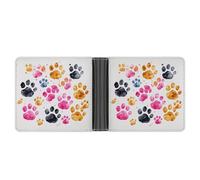 NHYDSPQ Portafogli, portafogli da uomo con stampa di zampe di cane, portafoglio sottile da uomo, alla moda portafogli bifold con più scomparti per schede, stile, taglia unica, moderno