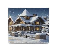 NHYDSPQ Portafogli, Portafogli da uomo con stampa natalizia invernale felice, portafoglio sottile da uomo, alla moda, con più scomparti per carte, stile, taglia unica, moderno