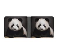 NHYDSPQ Portafogli, portafogli da uomo con stampa panda bianco e nero, portafoglio sottile da uomo, alla moda portafogli bifold con più slot per schede, stile, taglia unica, moderno, stile, taglia