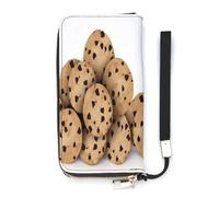 NHYDSPQ Portafoglio da donna, con stampa di biscotti con gocce di cioccolato e cibo, cluth da donna, in pelle PU, con cerniera intorno, borsa lunga con cinturino da polso, 20 x 10,5 cm, stile, 20 x