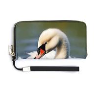 NHYDSPQ Portafoglio da donna, grazioso piccolo cigno stampa cluth, portafoglio in pelle PU con cerniera intorno, cinturino da polso, borsa lunga, stile, 20 x 10,5 cm, moderno