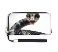NHYDSPQ Portafoglio da donna, stampa cobra serpente cluth, portafoglio in pelle PU con cerniera intorno, borsa lunga da polso, stile, 20 x 10,5 cm, moderno