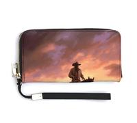 NHYDSPQ Portafoglio da donna, stampa Cowboy West Cluth, portafoglio in pelle PU con cerniera intorno, cinturino da polso, borsa lunga, stile, 20 x 10,5 cm, moderno