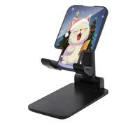 NHYDSPQ Supporto per telefono pieghevole, con simpatico gatto che canta canti natalizi con stampa, supporto per telefono da tavolo regolabile e pieghevole per tutti gli smartphone