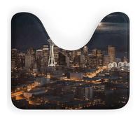 NHYDSPQ Tappeto da bagno, tappetino da bagno con stampa City Seattle, tappetino da bagno lavabile, tappeti da bagno in microfibra, tappeti da bagno morbidi e antiscivolo